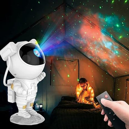 Astronaut Galaxy Projector 360° Adjustable Night Light Lamp With Remote Control Spaceman Suitable For Gaming Room,Home Theater,Kids Adult Bedroom And Birthday - Plastic, Led, White