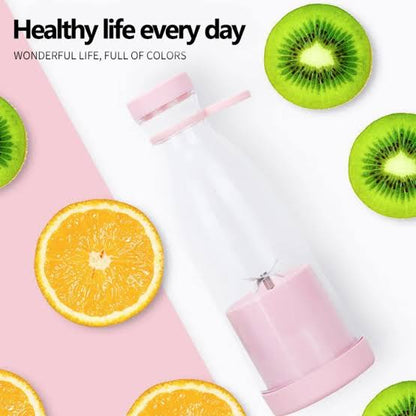 Portable Mini Juicer Cup Blender USB Rechargeable with Blades for Shakes and Smoothies Fruits Vegetables Juice Maker Grinder Mixer Strong Cutting Bottle Sports Travel Outdoors Gym (muticolor)